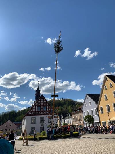 Maibaum aufstellen Pegnitz 2024