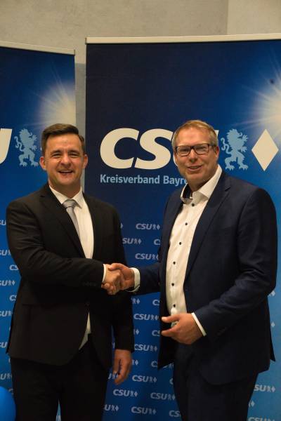 Landratskandidat der CSU: Dr. Lars Peetz mit Stefan Krieg